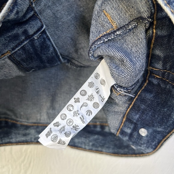 Vintage NBA Chicago Bulls Mens XL Jean‎ Denim 100% Cotton Vest Acid Washed NWT - Picture 8 of 9